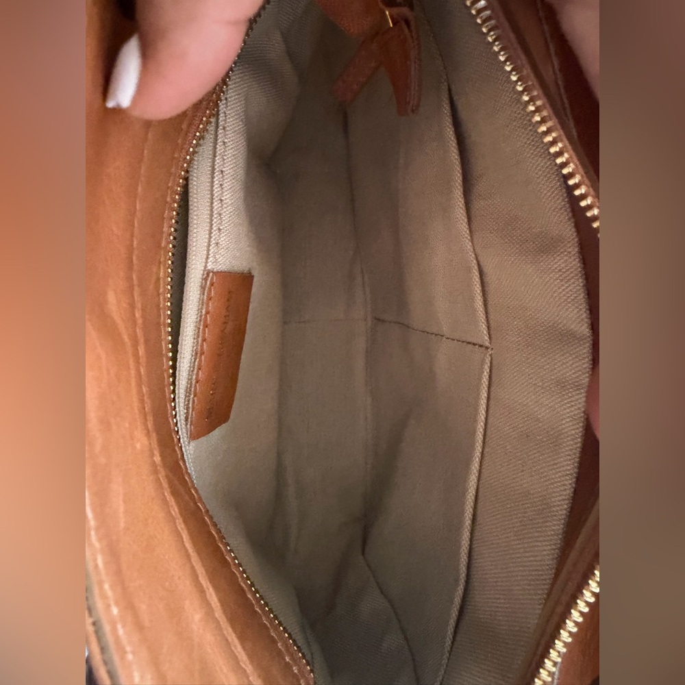 Mark & Graham Tan Leather Mini Tote with Bamboo Handles - Picture 8 of 12